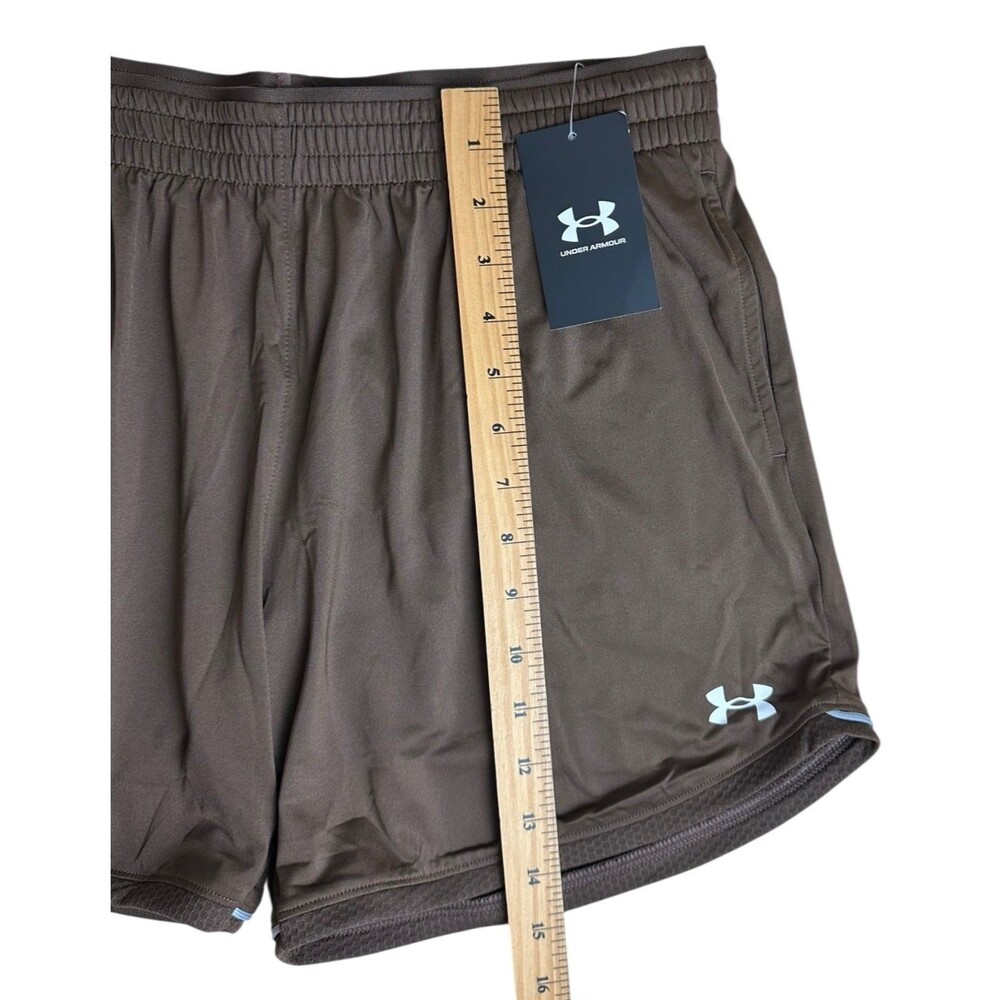 Under Armour Women's Knit Training Shorts Mid Length Size M Brown - Picture 10 of 11